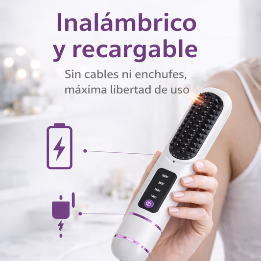 Cepillo Alisador Inalámbrico Portátil.