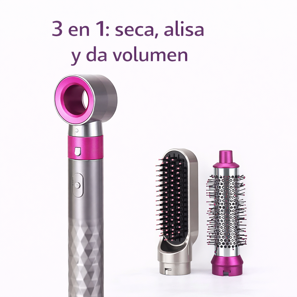 Cepillo Moldeador 3 en 1 Secador y Alisador