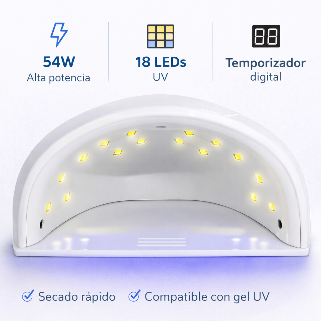Lámpara LED UV para Uñas Profesional 54W.