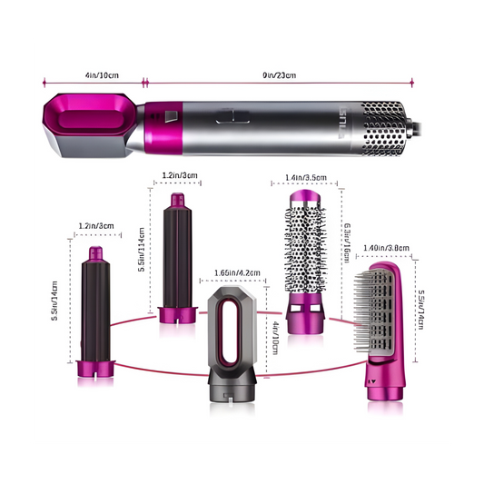 Cepillo 5 en 1 para Peinar y Secar el Cabello.